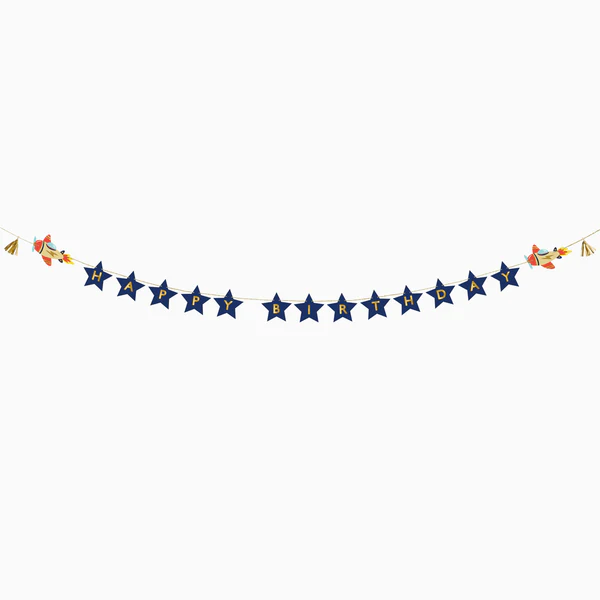 banderín de cumpleaños aviones