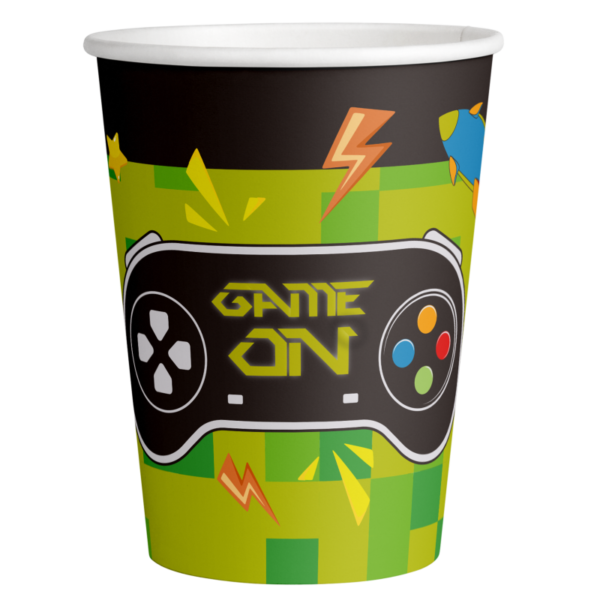 vasos de cartón gamer on 250 ml 8 unidades