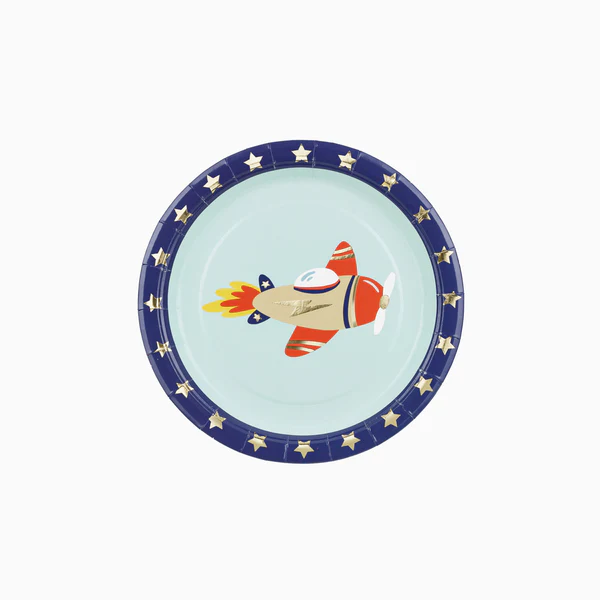 platos de cartón aviones