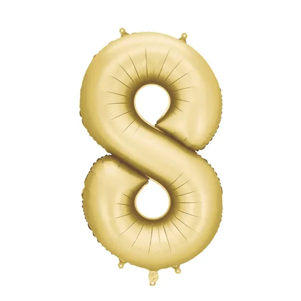 globo foil número 8 dorado