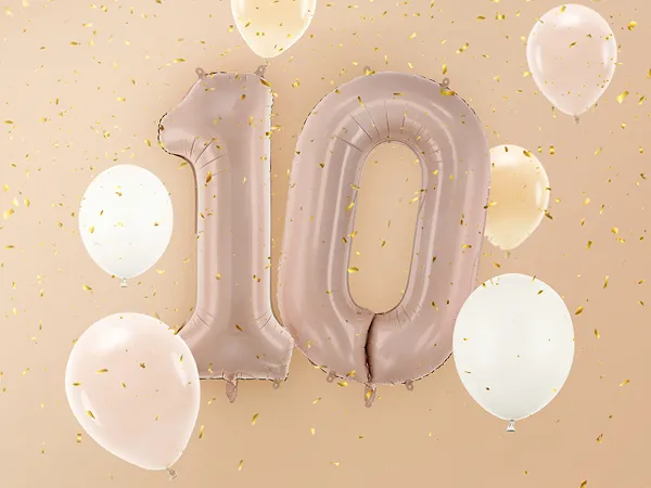 globo foil número 0 beige