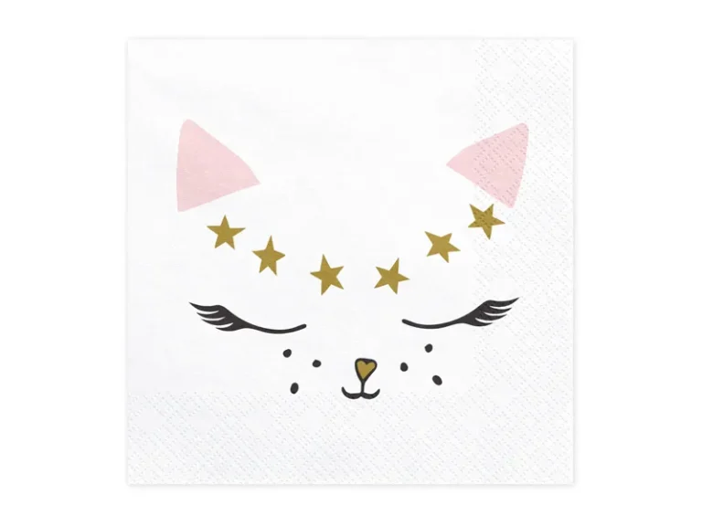 servilletas de papel gato rosa
