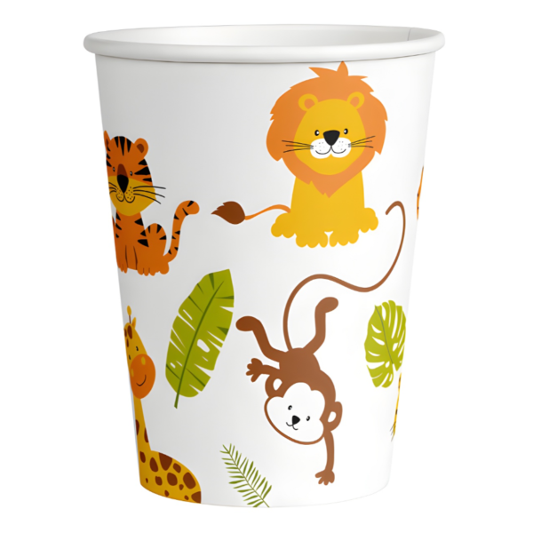vasos de cartón selva 250 ml 8 unidades
