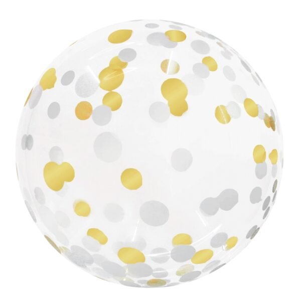 globos burbuja confeti oro/plata