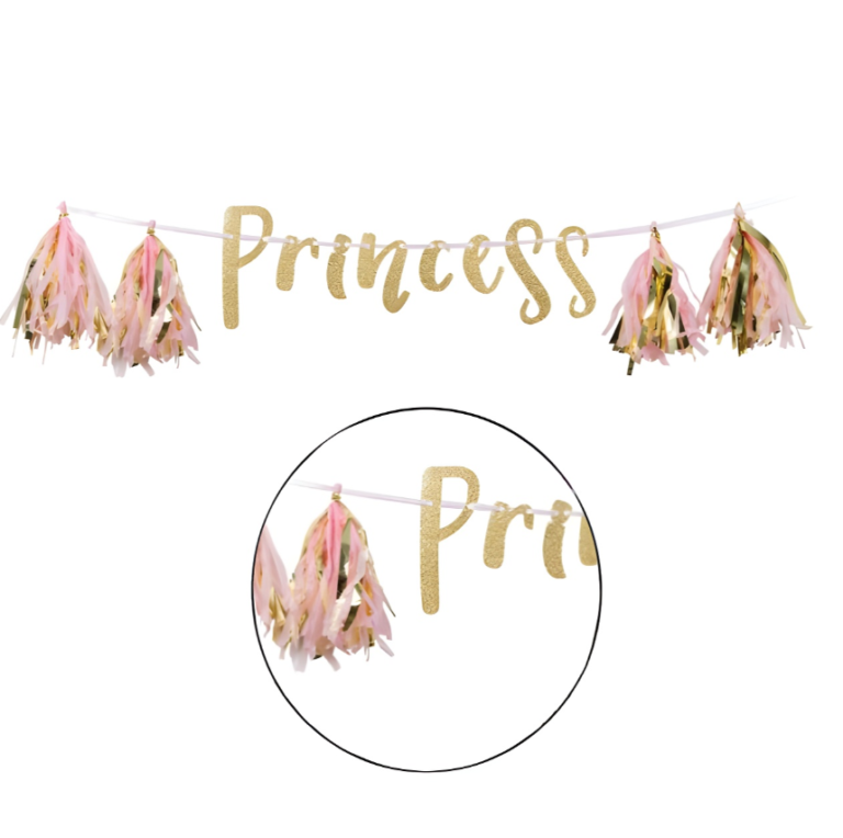 guirnalda princess con borlas