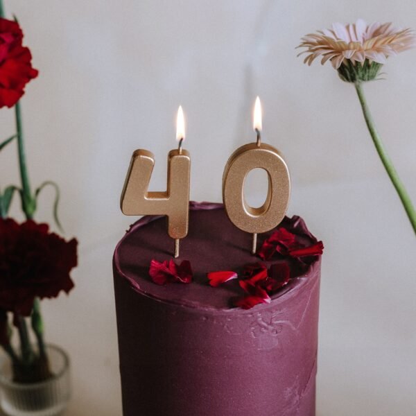 velas de cumpleaños números dorados